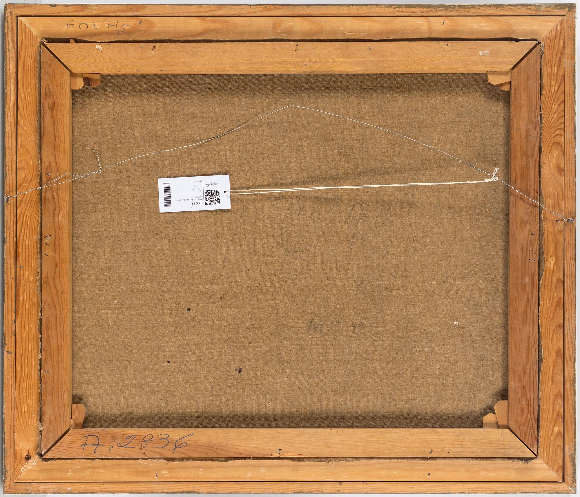 MARCUS COLLIN, oil on canvas, signed and dated -39.