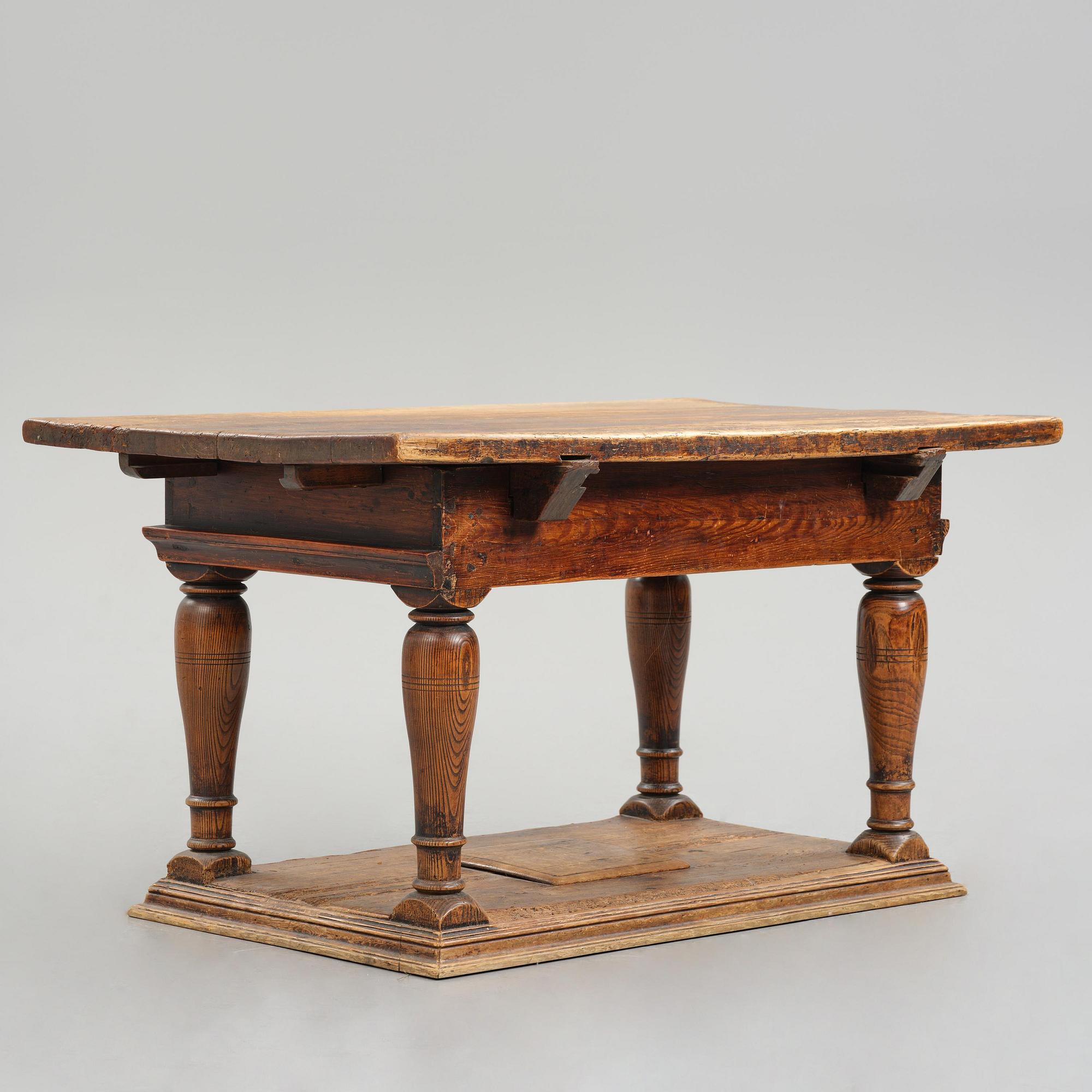 A Swedish baroque pine table, circa 1700.
