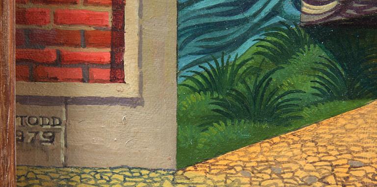 CECIL TODD, olja på pannå, sign.