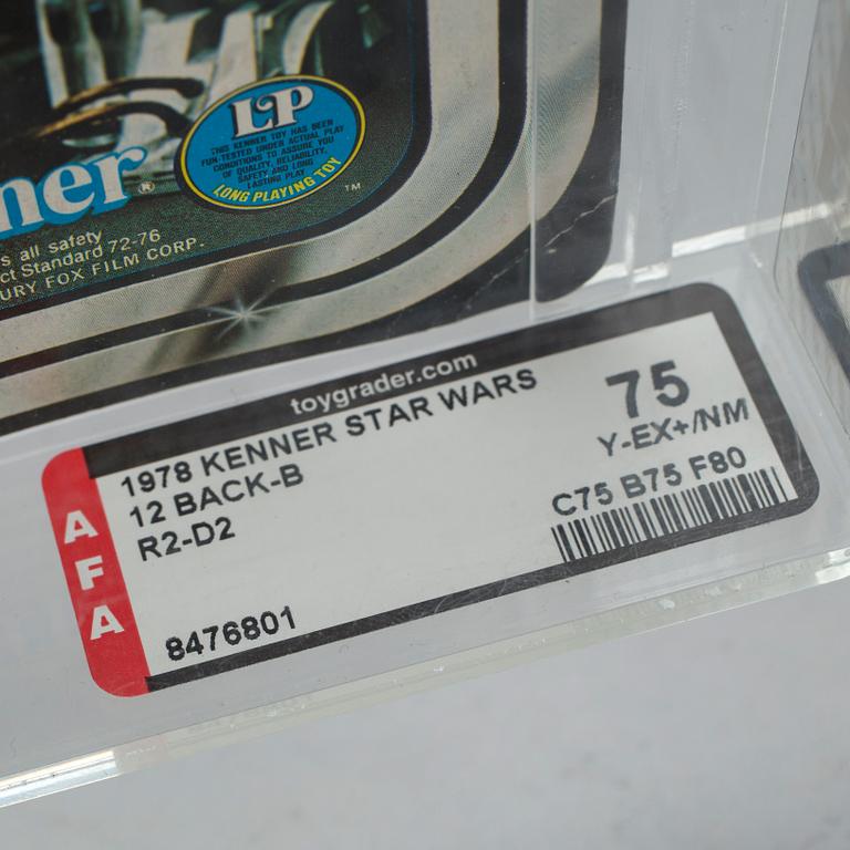 STAR WARS, R2-D2 12 back-B AFA75 Y-EX+/NM, Kenner 1978.