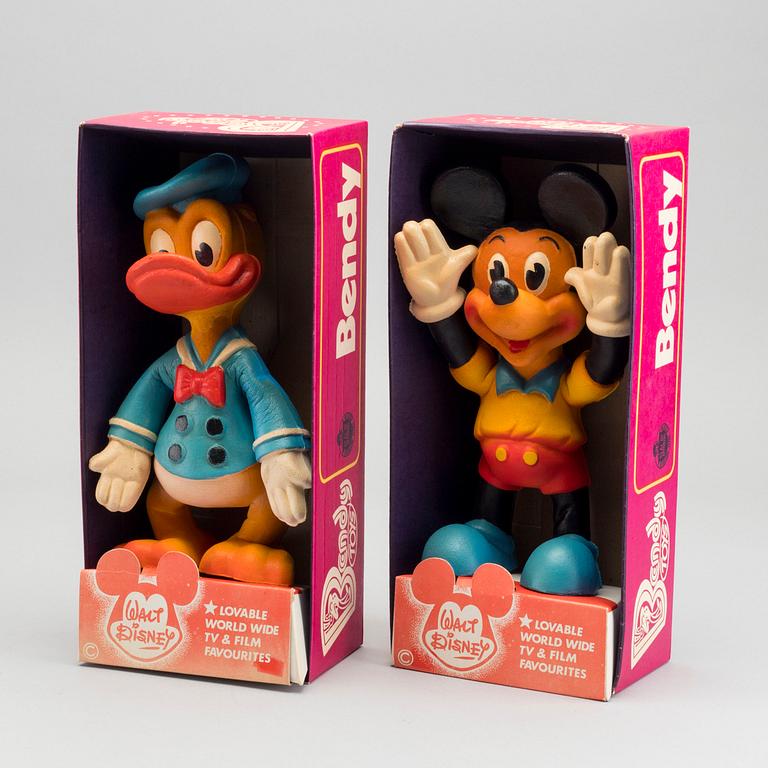 BENDY TOYS FOR WALT DISNEY "Mickey Muse and Donald Duck. 1970's.