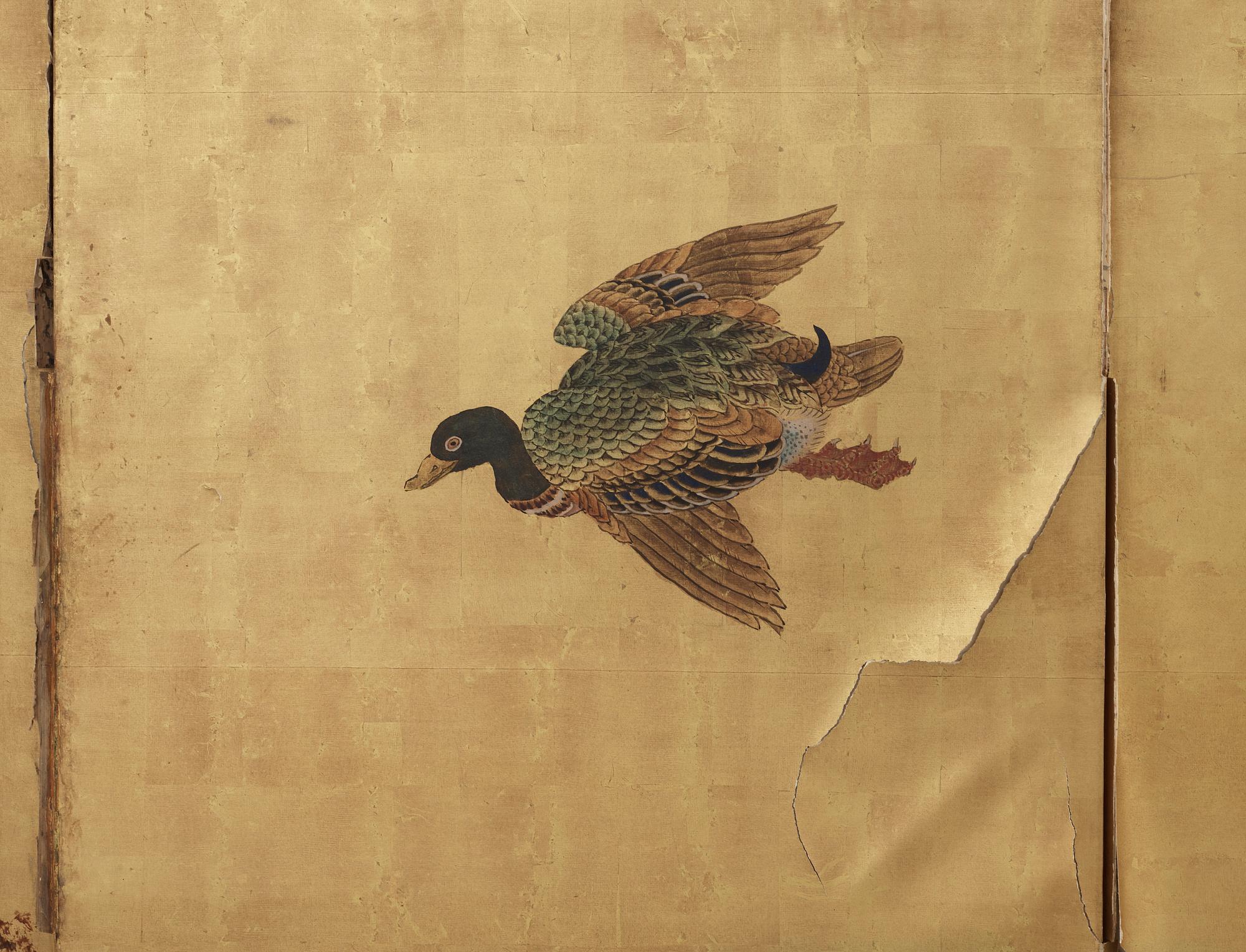 GOLVSKÄRM, 2 skärmar med tot 12 delar, Japan, 1800/1900-tal.