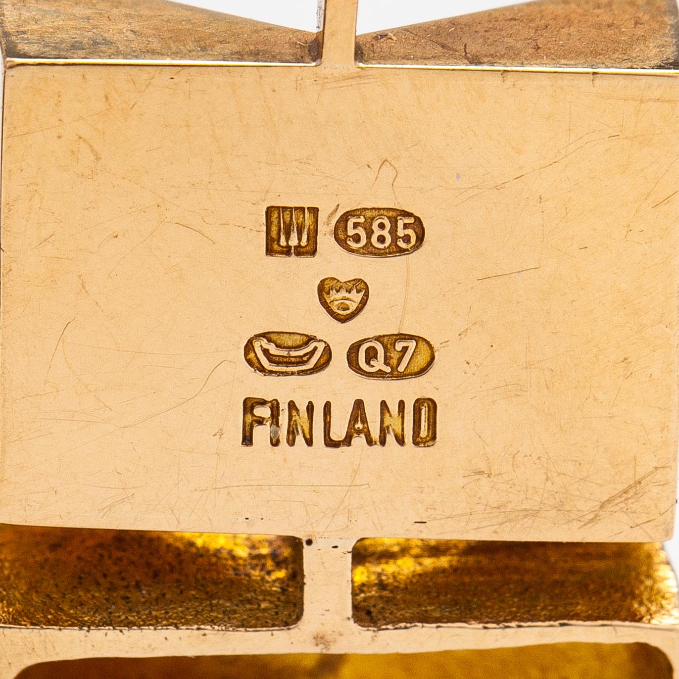 Björn Weckström, Halsband "Narcissos", 14K guld, bergskristall och rökkvarts. Lapponia 1969.
