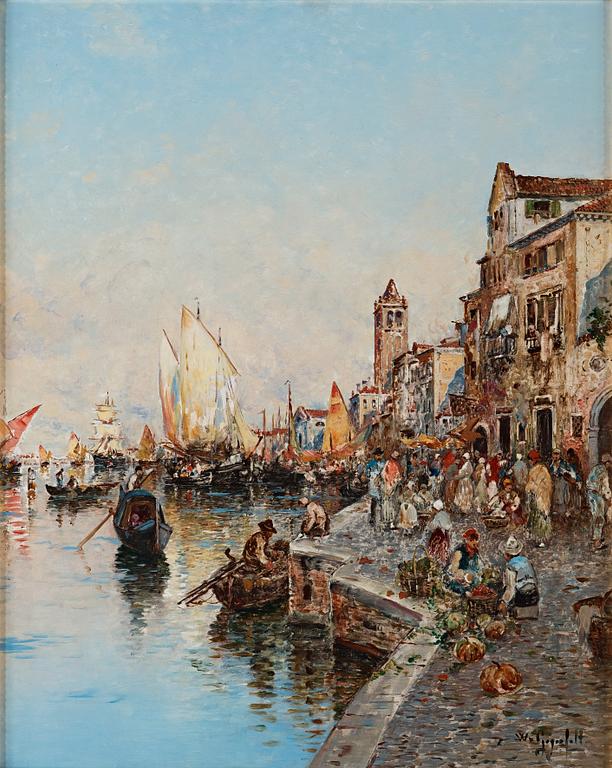 Wilhelm von Gegerfelt, Venetian Canal Scene.