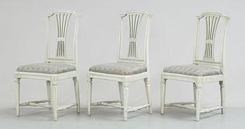 STOLAR, 3 st. Gustavianska Stockholmsarbeten, 1700-tal.