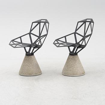A set of two Konstantin Grcic concrete 'Chair One B' chairs for Magis, Italy, 2000s.