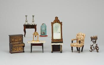 A set of furniture and accompaniments for doll-house, 19th/20th century.