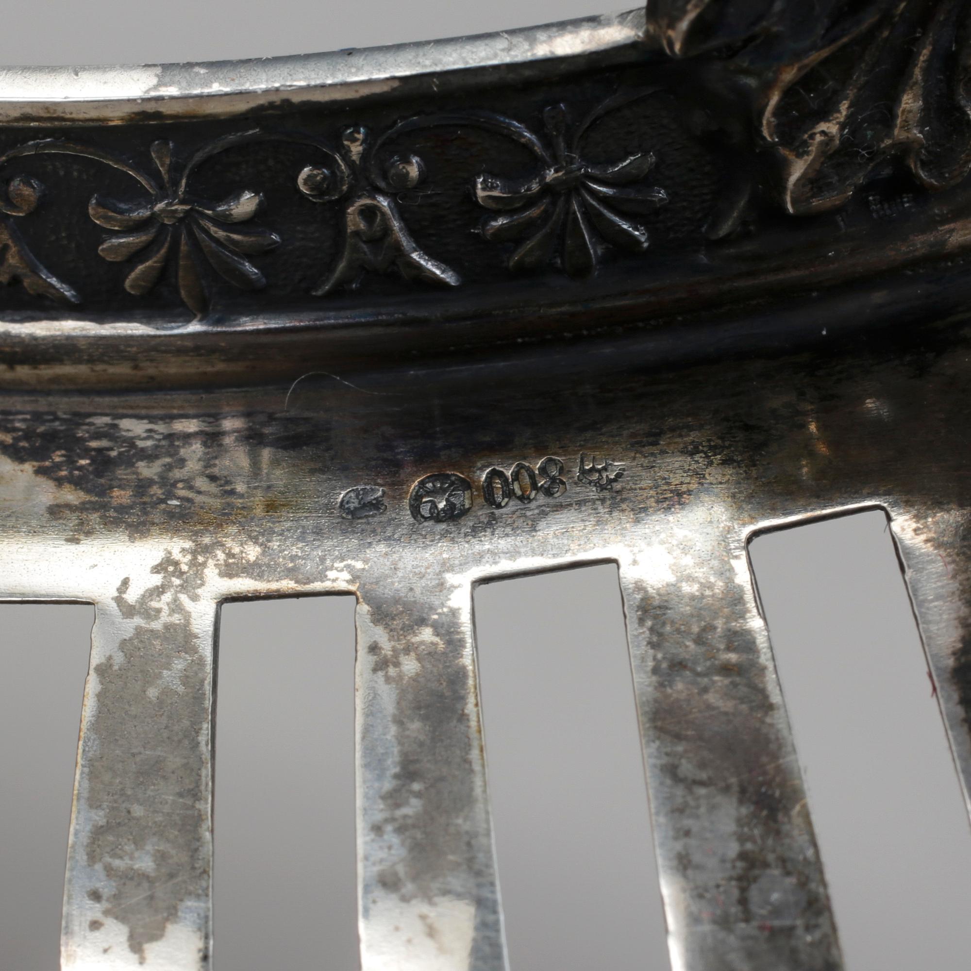 SKÅL, silver, empire, sannolikt Aachen, Tyskland, 1800-talets första hälft/mitt. Total silver vikt  ca 514 gram.