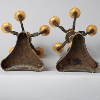 KANDELABRAR, för sex ljus, ett par. Frankrike, 1800-tal. Senempire.