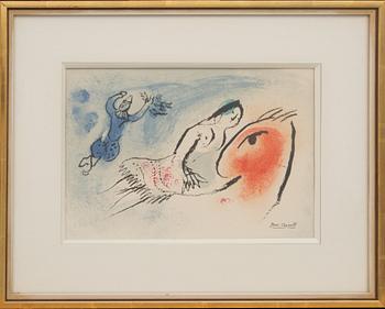 MARC CHAGALL, originalfärglitografi, utförd 1960, signerad i trycket.