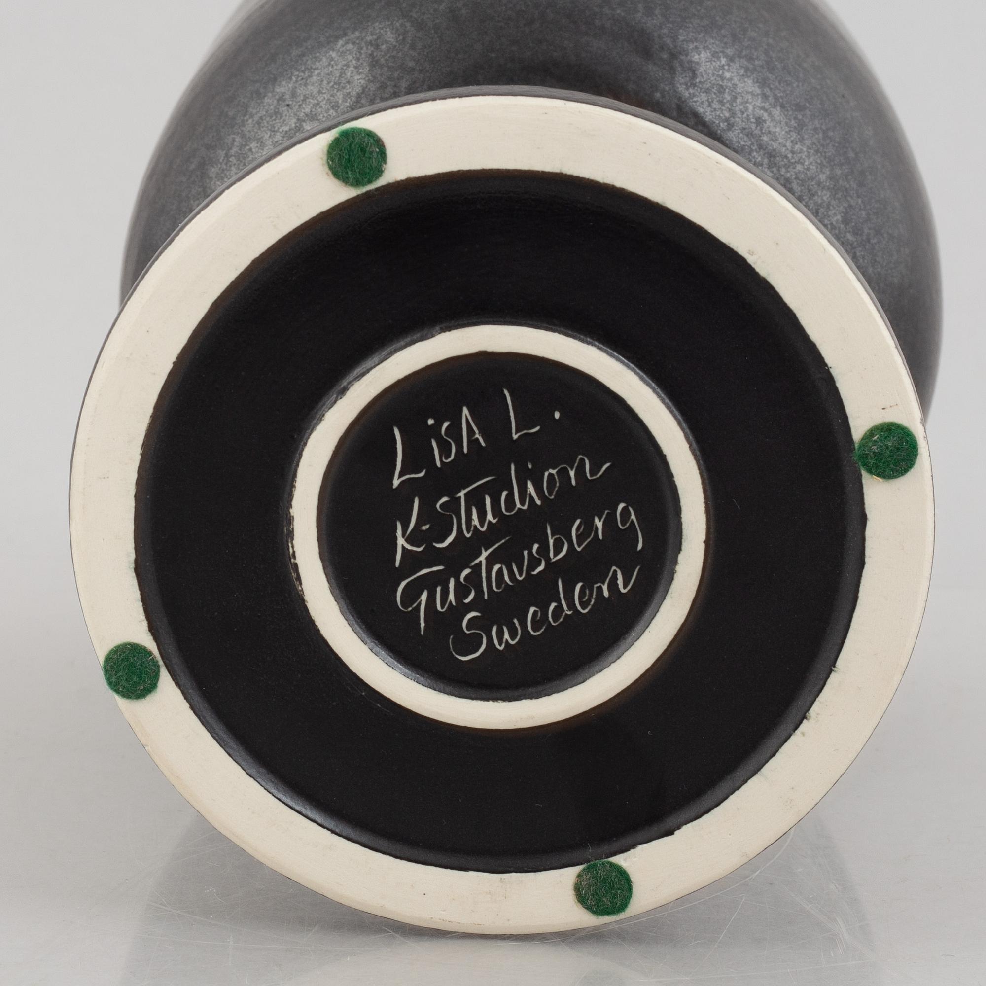 Lisa Larson, a stoneware vase, K-Studion, Gustavsberg.