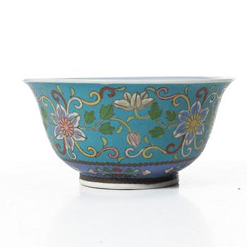 Skål, porslin och cloisonné, Japan, Meiji (1868-1912).