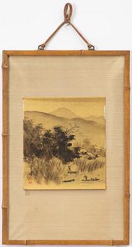 Unidentified artist, Riverscape, Japan, first part of the 1900s.
