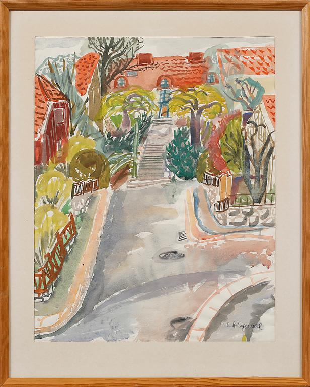 CHARLOTTE HARTMANN-LAGERWAL, akvarell, signerad.