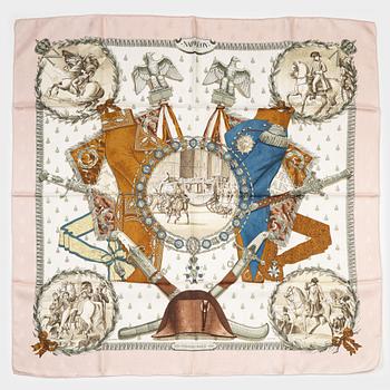Hermès, a 'Napoléon' jacquard silk scarf.