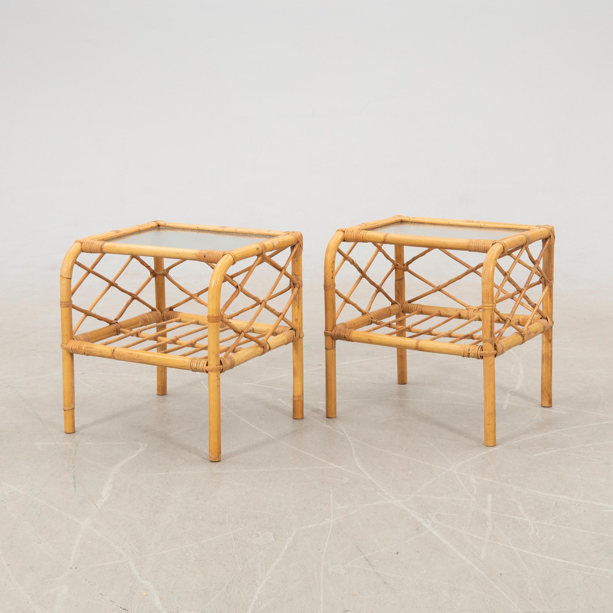 Bedside tables, a pair, mid/second half of the 20th century.
