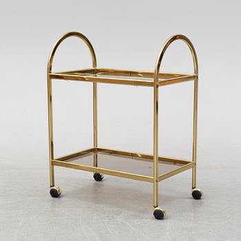 A brass and glass trolley, second half of the 20th Century.