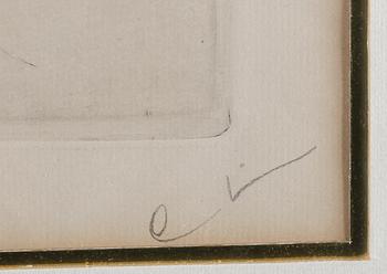CARL LARSSON, etsning, monogramsignerad.