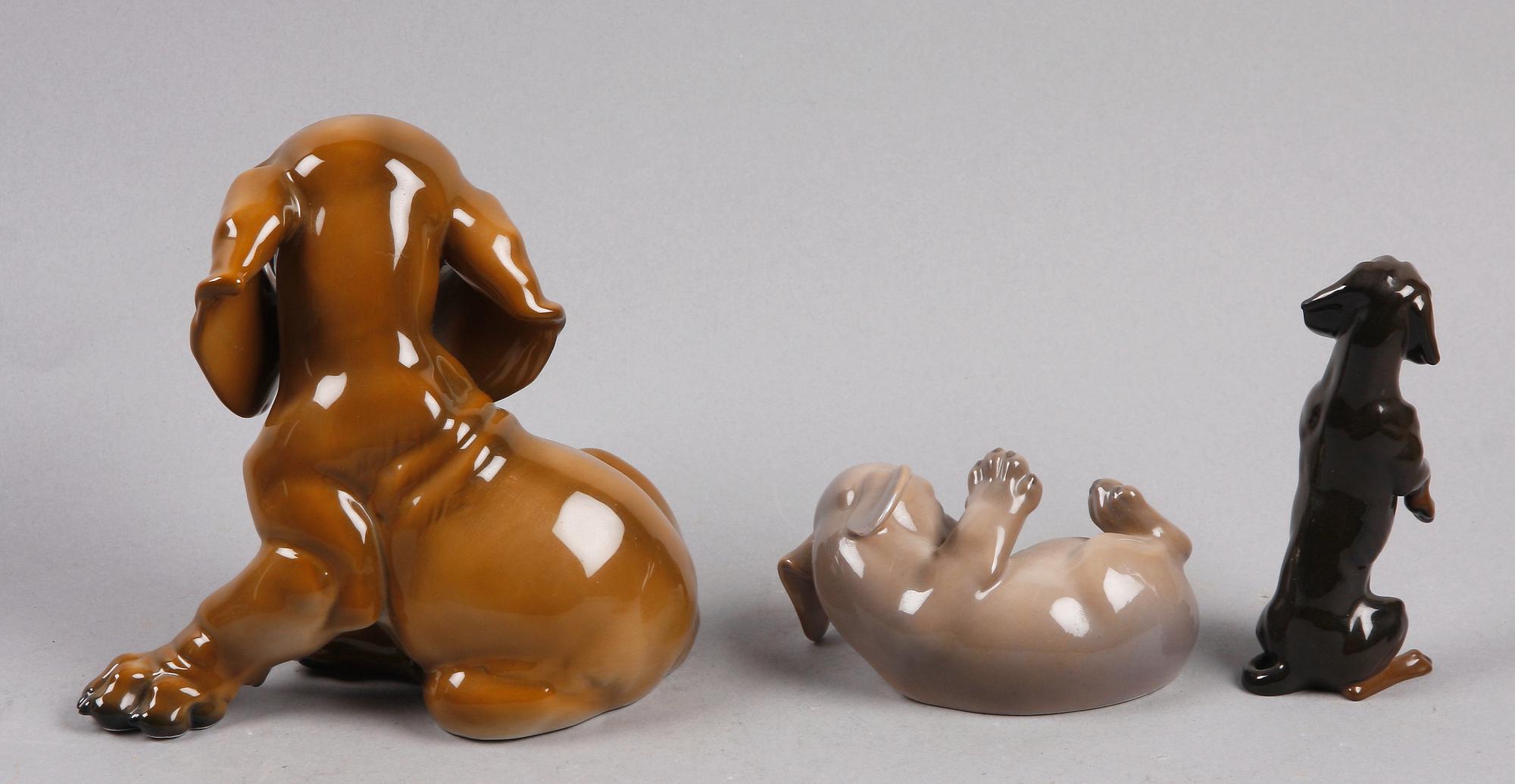 FIGURINER, 3 st, porslin, Rosenthal och Kunglig Dansk.