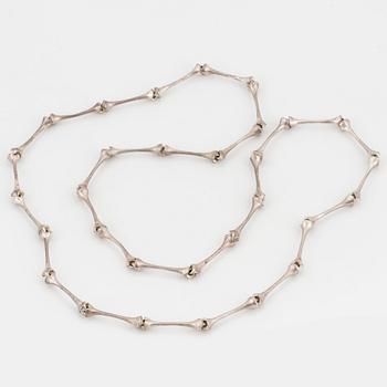 A silver necklace by Lapponia, Helsinki, Finland 1977.