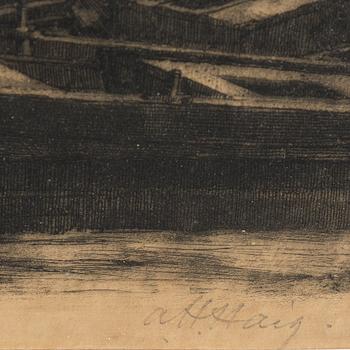 AXEL HERMAN HÄGG, Etching, 1888, signed.