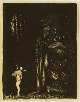 John Bauer, lithograph, from: "Troll", 1915. Signed JB in the print.