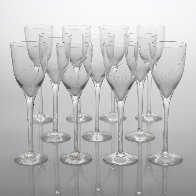 ANNA EHRNER, A 46-pieces Swedish 'Line' glass service by Kosta Boda, late 20th century.