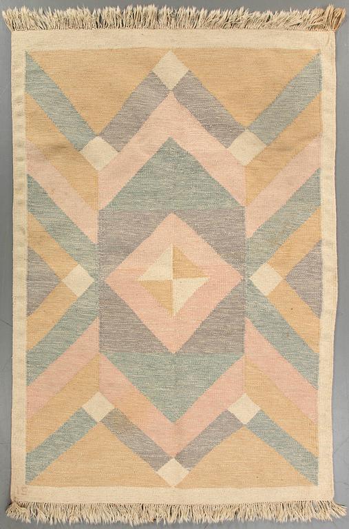 A Ingegerd Silow signed falt weave carpet ca 190 x 140 cm.