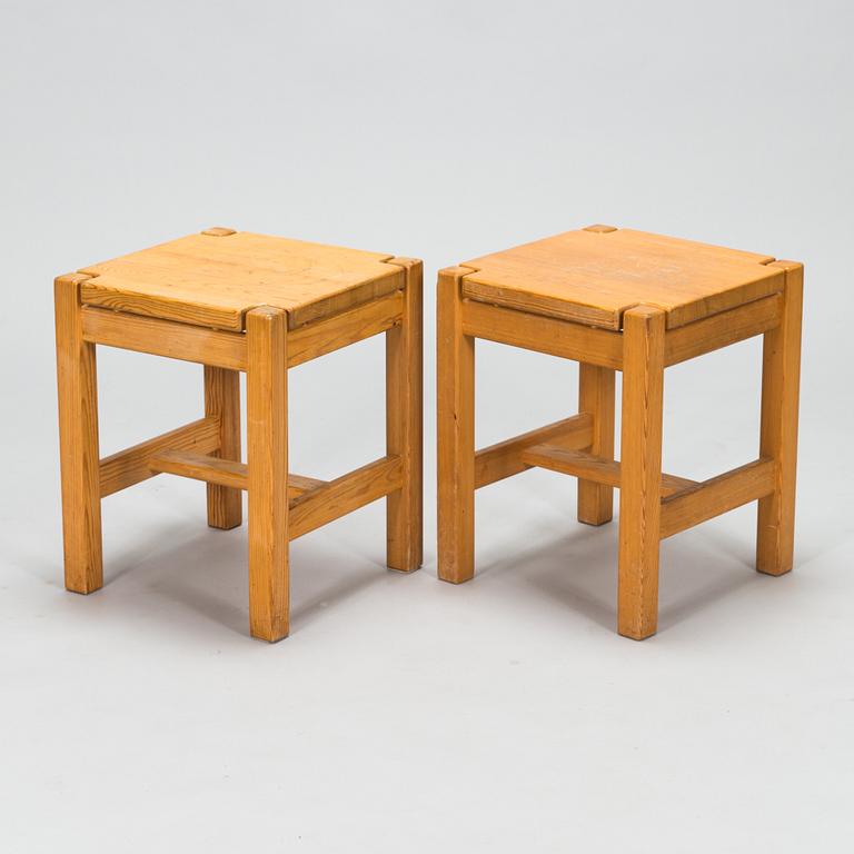 Ilmari Tapiovaara, A 1980s, 'Hongisto' stools for Laukaan Puu, Finland.