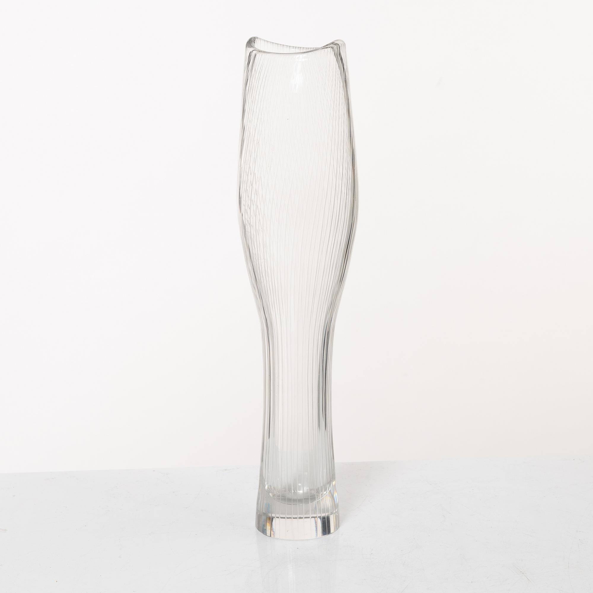 Tapio Wirkkala, a glass vase, model "3545", Iittala, Finland 1950s.
