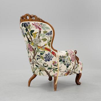 FÅTÖLJ, nyrokoko, 1800-talets andra hälft.