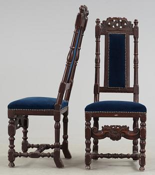 STOLAR, 2 st, barock, 1700-talets första hälft.