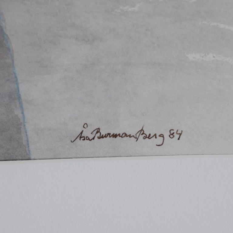 ÅSA BURMAN-BERG, akvarell, signerad och daterad -84.