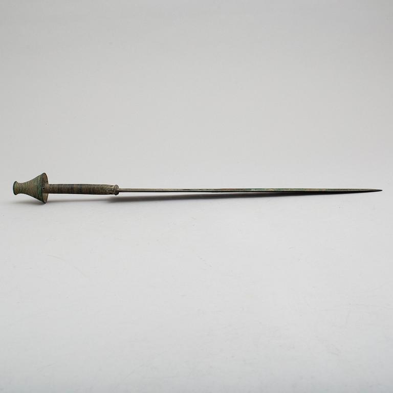 A south Caspian bronze sword cica 1000 B.C. with a probably later pommel.