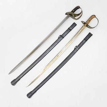 Two Swedish swords, model 1867 for the cavalry.