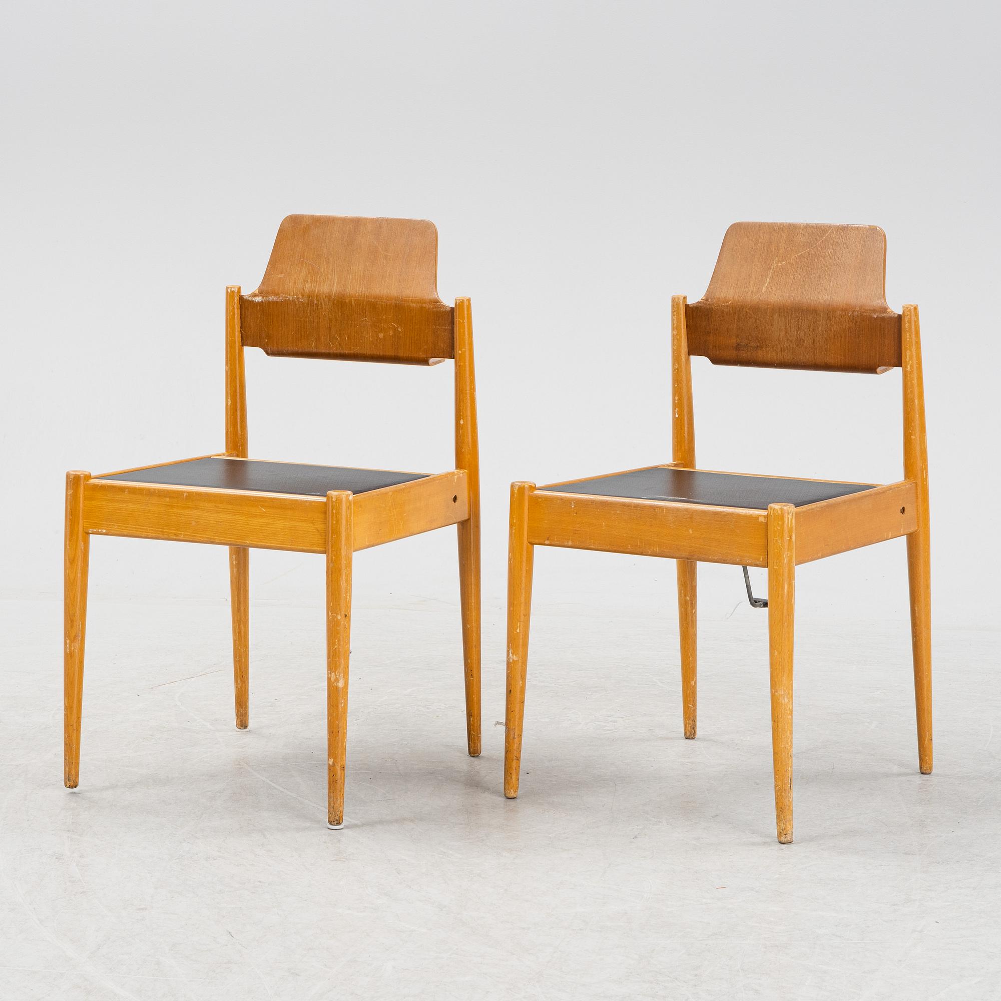 Egon Eiermann, eleven church chairs, from Kaiser Wilhelm Memorial Church, Berlin 1950s.