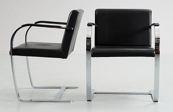 LUDWIG MIES VAN DER ROHE, karmstolar, ett par, "Brno", Knoll International, USA.