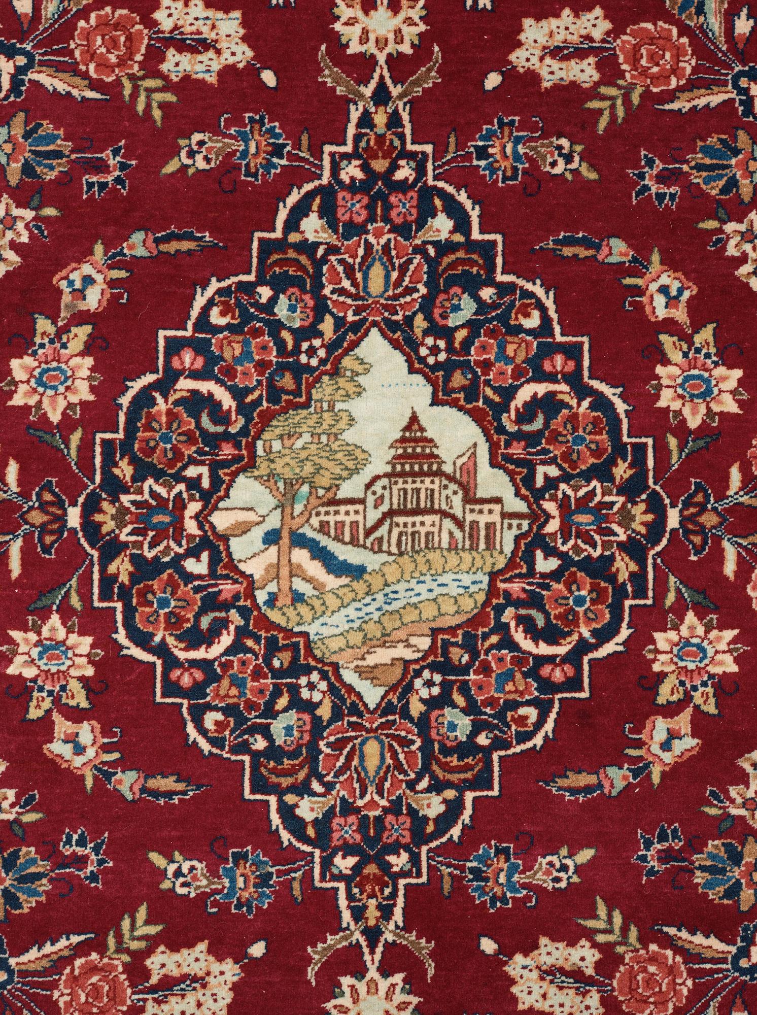 SEMI-ANTIQUE KASHAN. 208 x 133,5 cm.