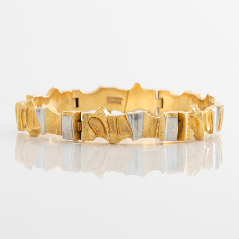 Björn Weckström, bracelet, "Alba", 18K gold and platinum. Lapponia 1987.