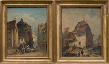 a pair of oil paintings, 1800s.