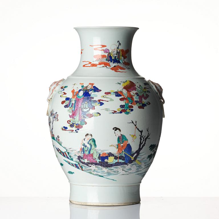 A large 'immortals' vase, mid 20th century.