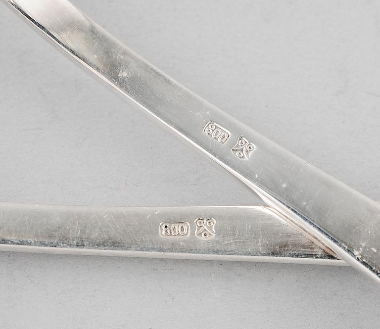 MATSKED SAMT MATGAFFEL, silver, 800, sannolikt Schweiz. Tot vikt ca 119 g.