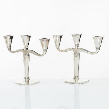 Candelsticks, a pair, silver, first half/mid 20th Century.