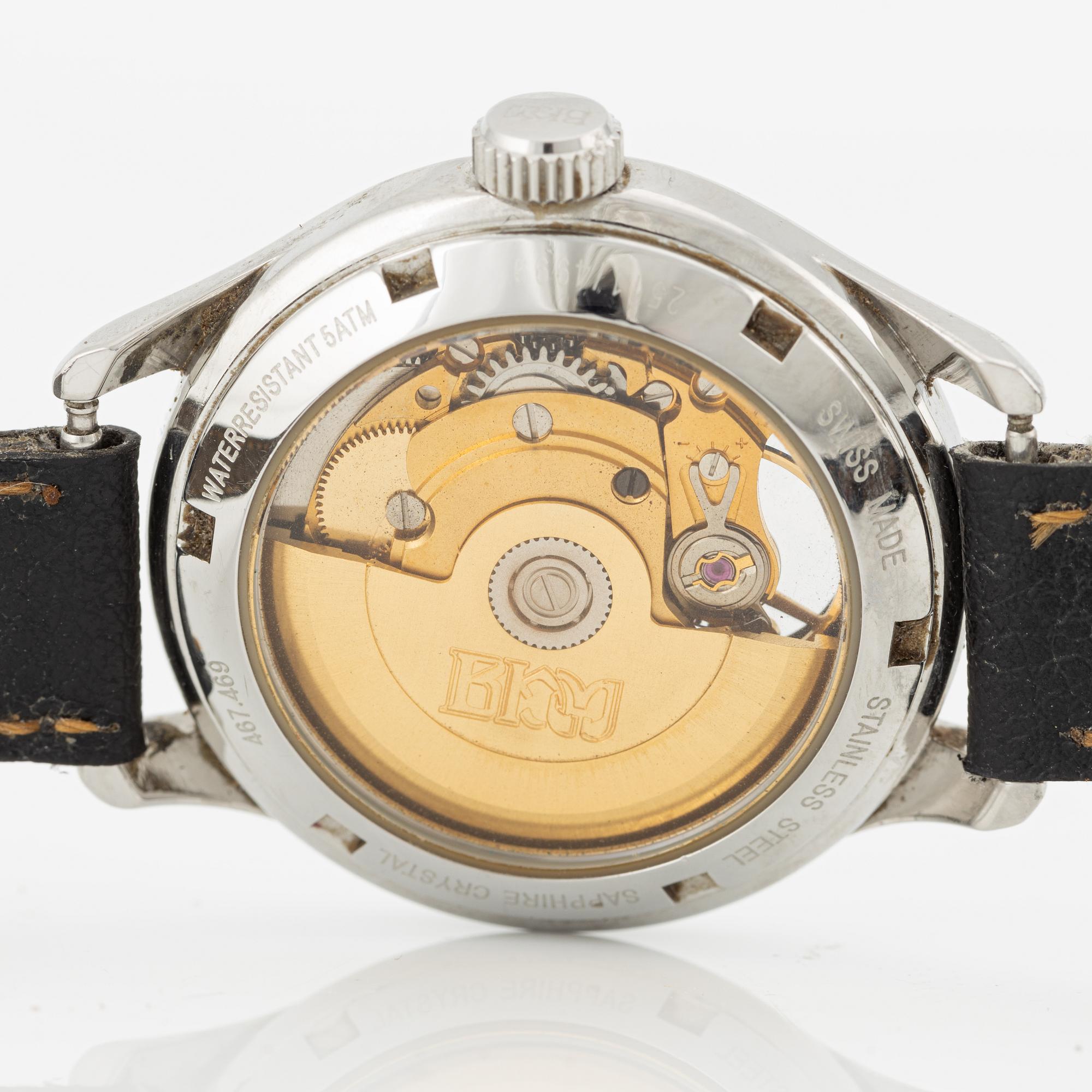 Bernhard H. Mayer, Sphere of Silence Coin Watch, wristwatch, 33.5 mm.