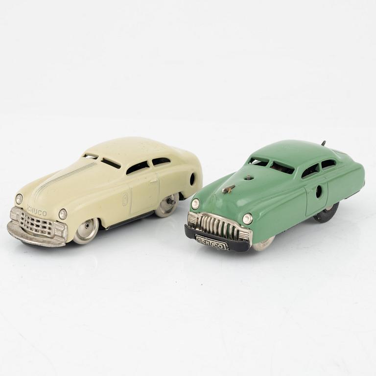 A set of eight toy cars, mostly Schuco, 20th century.