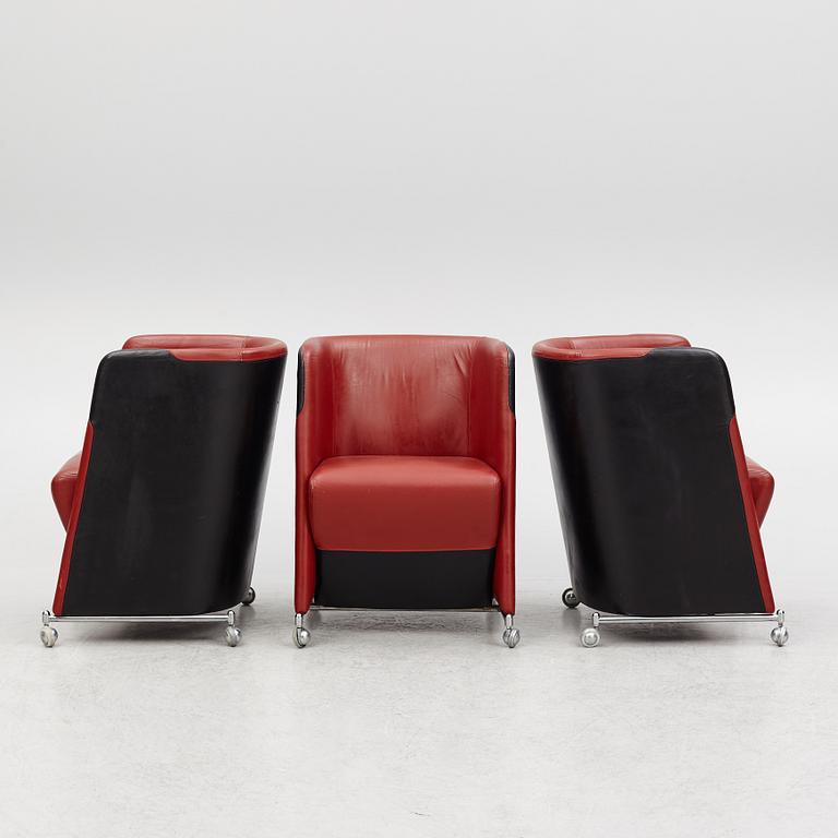 Börge Lindau & Bo Lindecrantz, a set of three armchairs and a table, including "Solo M", Lammhults, late 20th Century.