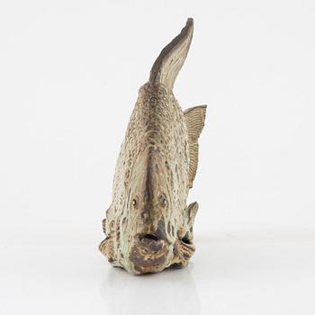 Aja Unonius, a stoneware sculpture of a fish, Arabia, Finland 1931-39.