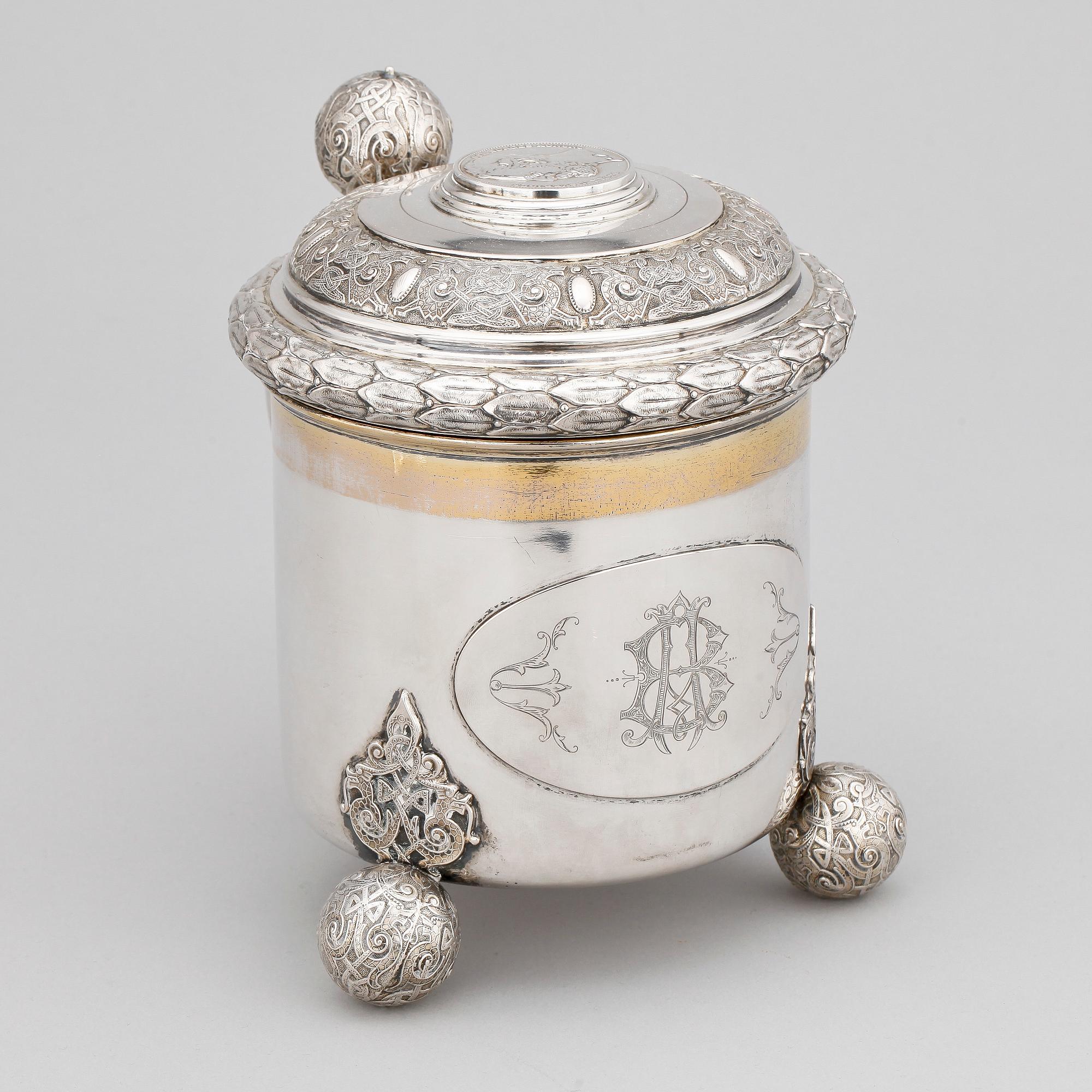 STOP, silver, barockstil, CG Hallberg Stockholm 1900. Vikt ca 780 gram.