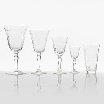 A 71-piece glass service, Kosta, Sweden, mid 20th century.