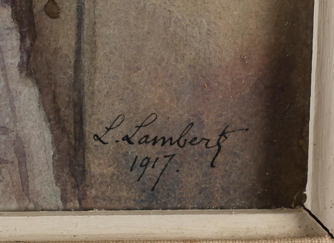 OKÄND KONSTNÄR, akvarell, signerad "L. Lambert", daterad 1917.